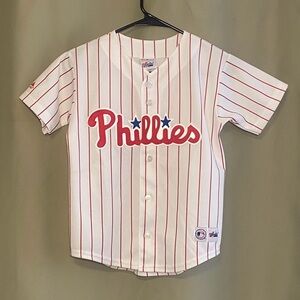 Vintage Jim Thome Majestic (Y) Small Pinstripe Phillies Baseball Jersey Stitched